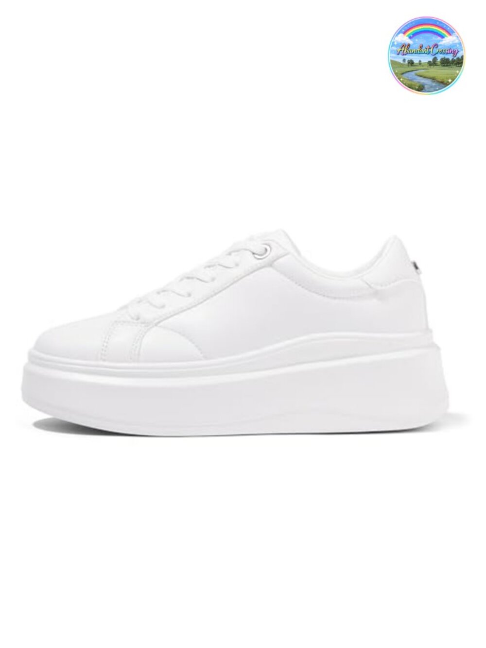 Women's Platform Sneakers Faux Leather Lace-Up 2.6 inch